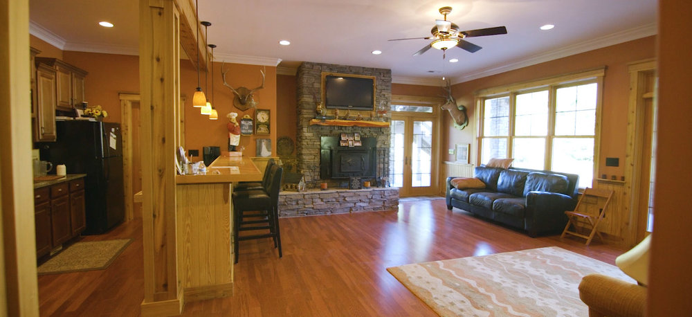 a living room where the bride can hang out and get ready