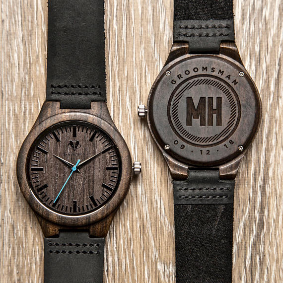 Groomsmen custom wooden watches